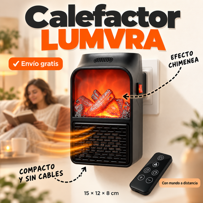 Calefactor Eléctrico Portátil Enchufable 1000W Lumvra™